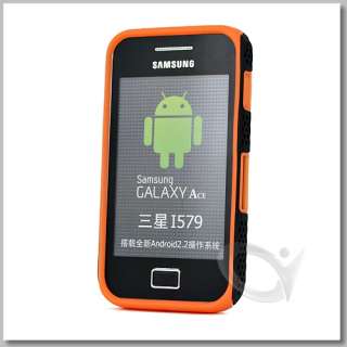 Black Mesh Orange Silicone Case w screen Protector For Samsung Galaxy 