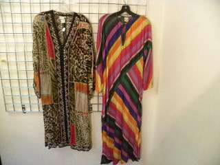 VINTAGE LOT OF 2 GOTTEX PRINTED COVERUP DRESSES S  