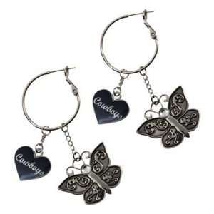  Dallas Cowboys Heart Butterfly Earrings