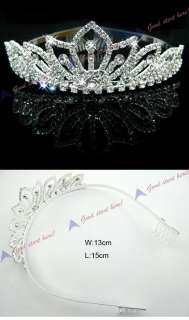 Pretty Silver Crystal Rhinestone Wedding Headband Tiara Comb LKT0031 