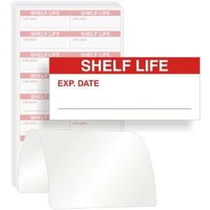  Shelf Life Exp Date   Red Tyvek® Labels, 1.5 x 0.625 