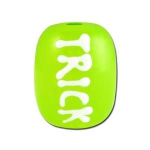  17mm Green TRICK or TREAT Hand Painted Lampwork Beads 