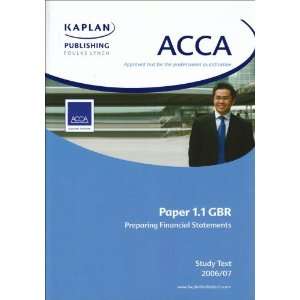   Paper 1.1 Gbr Preparing Financial Statements (9781843908418) Books