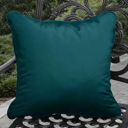 Clara Outdoor Teal Blue Throw Pillows Made with Sunbrella (Set of 2 
