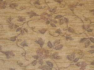 Beige Green Floral Chenille Upholstery Fabric bty  