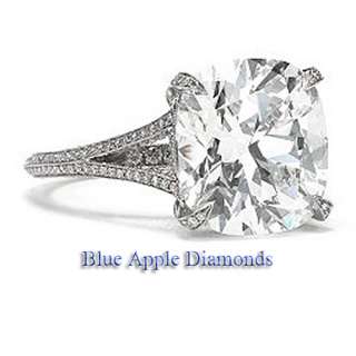60 Carat Stylish Cushion Cut Diamond Engagement Ring in 18k White 