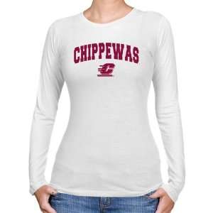 NCAA Central Michigan Chippewas Ladies White Logo Arch Long Sleeve 