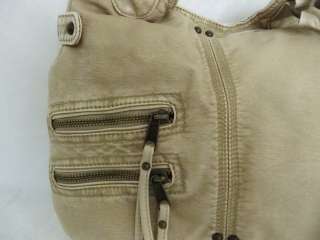 Sparrow True Vintage Faux Khaki Leather Hobo Handbag  