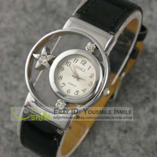 Elegant Vintage Women Ladys Diamond Leather Wrist Watch  