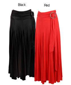 Lapis Jersey Knit D Ring Maxi Skirt  