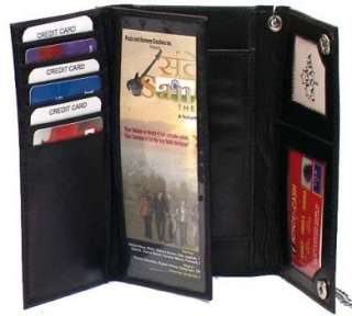 Mens Tri fold Genuine Leather Truckers Wallet # 4695  