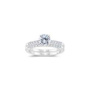  1.23 Cts Diamond Matching Ring Set in 14K White Gold 8.5 