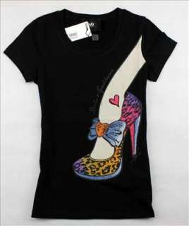 Women/Girl Leopard High Heels T Shirt/Top 17342 White/Black/Pink S/M/L 