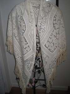 ART TO WEAR LACE SHAWL BEAUTIFUL ANTIQUE STYLE CALIFORNIA THINGS 
