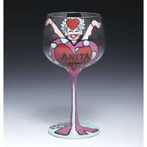  Anita Valentine Wine Glass by AliceArt