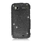 For HTC SENSATION 4G FULL DIAMOND CASE Crystal Black Bling Phone Cover