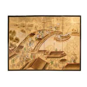   Plaque   Gold Leaf Chinese Spring Festival (4 Panels)