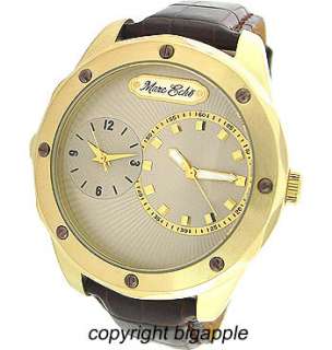 MARC ECKO DUAL TIME LEATHER MENS WATCH E13586G1  