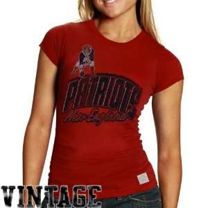 Reebok New England Patriots Ladies Dimensions Premium T Shirt   Red 