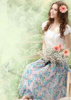   Flower Smocked Strapless Summer Mini Dress Beach Long Skirt  