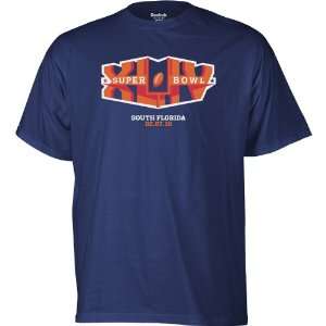  Reebok Super Bowl XLIV Official Logo T Shirt Sports 