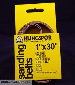 KLINGSPOR 1X30 Sanding Abrasive Belts P600 Grit 3 pack  