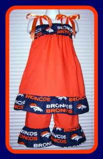 Made out of NFL Denver Broncos Fabric and layered with Matching Fabric 