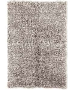 Hand woven Flokati Grey Wool Shag Rug (10 Round)  