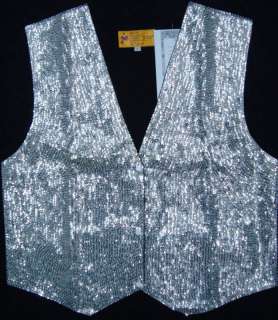 Sequin Vest Sparkle Hand Made Silver (NEW)unisex  