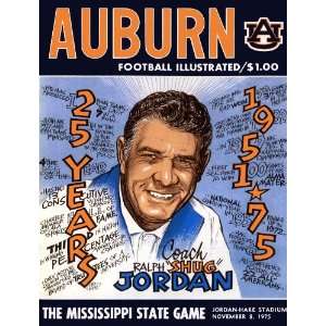  1975 Auburn vs. Mississippi State 36 x 48 Canvas Historic Football 