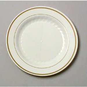  Masterpiece 7.5 Plastic Plate in Ivory with Gold Accents 