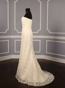 Oscar de la Renta 12EX99 Ivory Guipure Lace Strapless Couture Bridal 