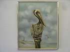FRAMED OLD FLORIDA HIGHWAYMEN STYLE PELICAN OIL PAINTING***