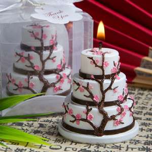 Cherry Blossom Design Cake Candle Favor  