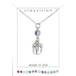 /Flip Flops Charm Necklace with Birthstone/Favorite Color Swarovski 