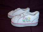 Smart Step, Girls white tennis shoes with flowers, sz 1