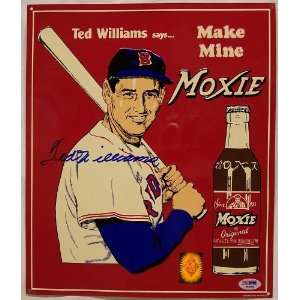  Ted Williams Signed Moxie Tin Sign Graded Psa/dna 10 