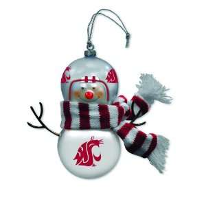 Washington State Blown Glass Snowman Ornament (Set of 2)
