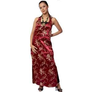  Cordovan Brocaded Halter Top from Nepal   Art Silk 