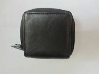 Coin Purse Clutch Wallet Double Zipper Square Black NEW  