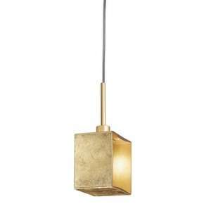 Zaneen D8 1383 Domino   One Light Pendant, Gold Leaf Finish with Matte 