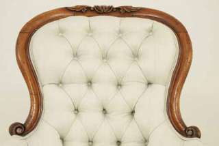Antique Scottish Victorian Button Back Gentlemens Arm Chair  