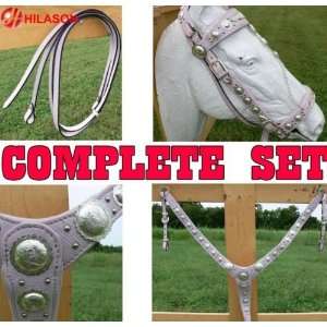  Tack Parade Show Silver Bridle Headstall Breast Collar 