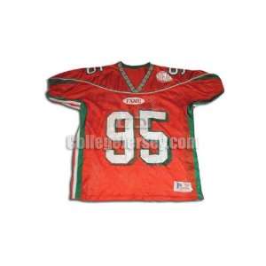 Orange No. 95 Game Used Florida A&M All Pro Image Football Jersey 
