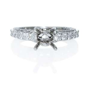    Diamond Antique 18k White Gold Engagement Ring Setting Jewelry