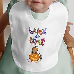  Trick or Treat Personalized Halloween Baby Bib Baby