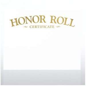   Stamped Certificate Paper   Honor Roll Award   White