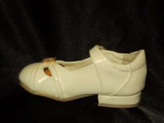 Baby Girl Beige Ivory Leather shoes/Flower wedding Shoes/118/ Sizes 4 