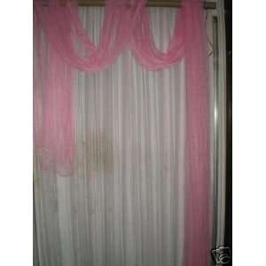Pink Sheer Window / Bed / Door Scarf Valance 47 X 216  