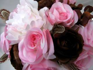 Bridal Bouquet wedding flowers Bouquets CHOCOLATE PINK  